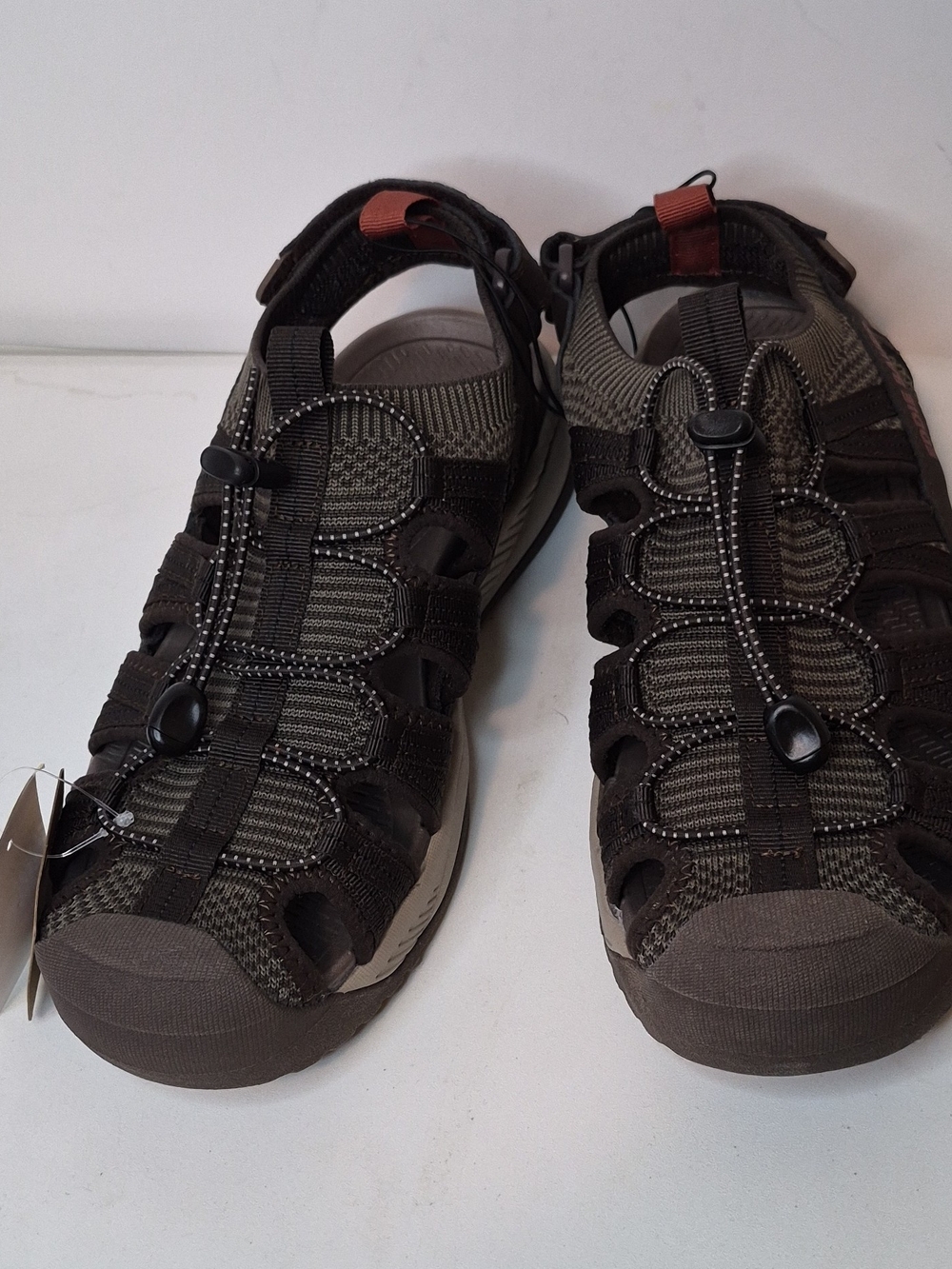 Eddie Bauer Men's Brown & Olive Green Outdoor Slip-On Sandals Size 8